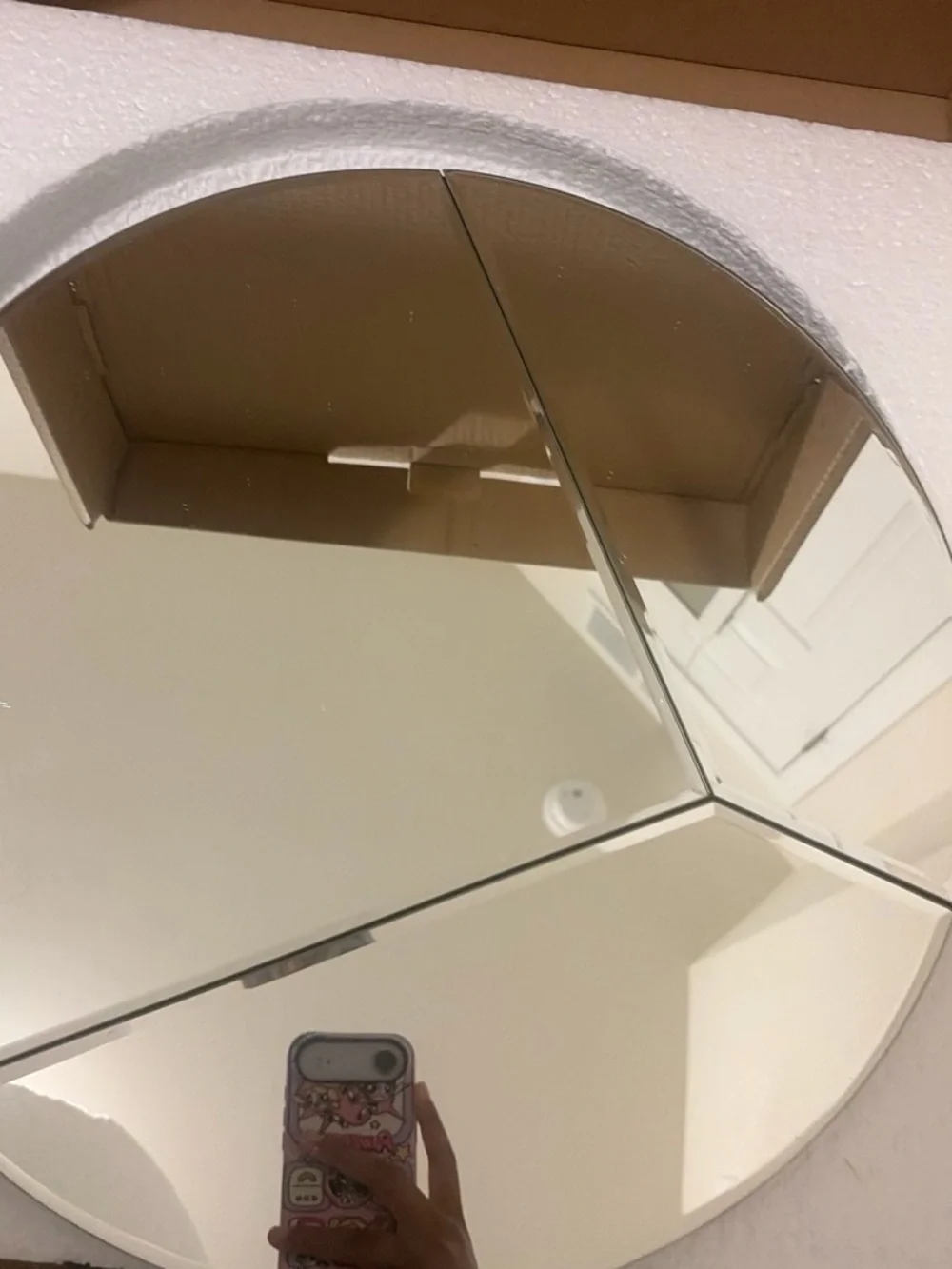 Modern Round Accent Mirror in Silver